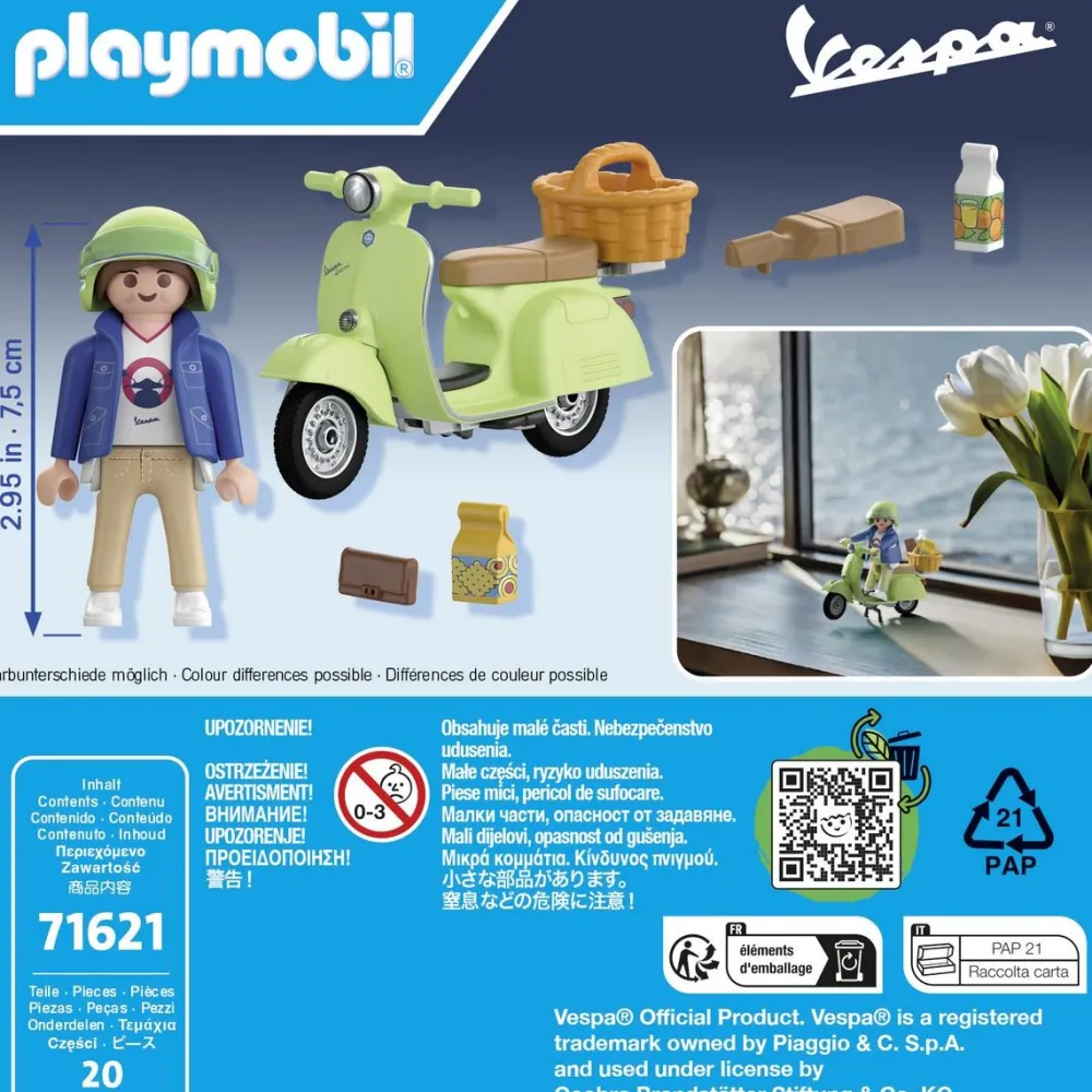 Playmobil Vespa 150 Sprint Veloce 1969 Vert Clair 71621^ Le Sport, Les Loisirs Et Les Vacances