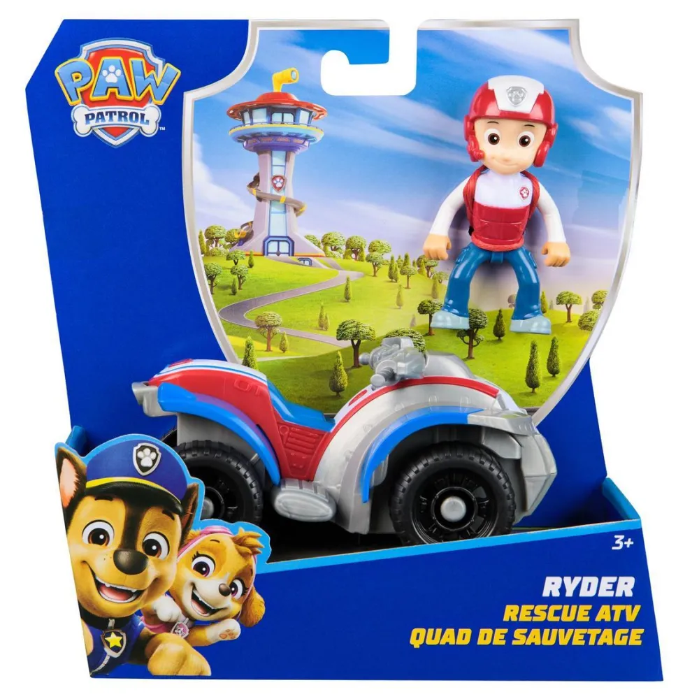 Spin Master Véhicule 15 cm et figurine La Pat Patrouille : Quad de sauvetage Ryder^ Les Héros Et Personnages