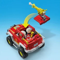 Playmobil Véhicule de pompiers avec bidon enflammé ACTION HEROES 71824^ La Ville, La Police Et Les Secours