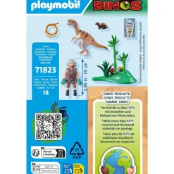 Playmobil Vélociraptor et explorateur avec Lasso Dinos 71823^ Les Dinosaures Et La Préhistoire
