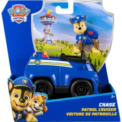 Spin Master Voiture de Patrouille Chase - Véhicule 15 cm et figurine La Pat Patrouille^ Les Héros Et Personnages