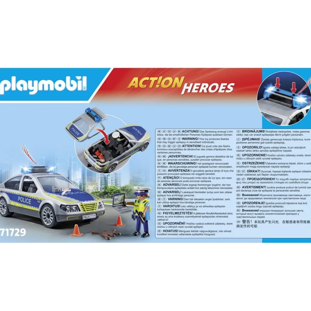 Varta Voiture de police avec sirène et gyrophare PLAYMOBIL ACTION HEROES 71729^ La Ville, La Police Et Les Secours