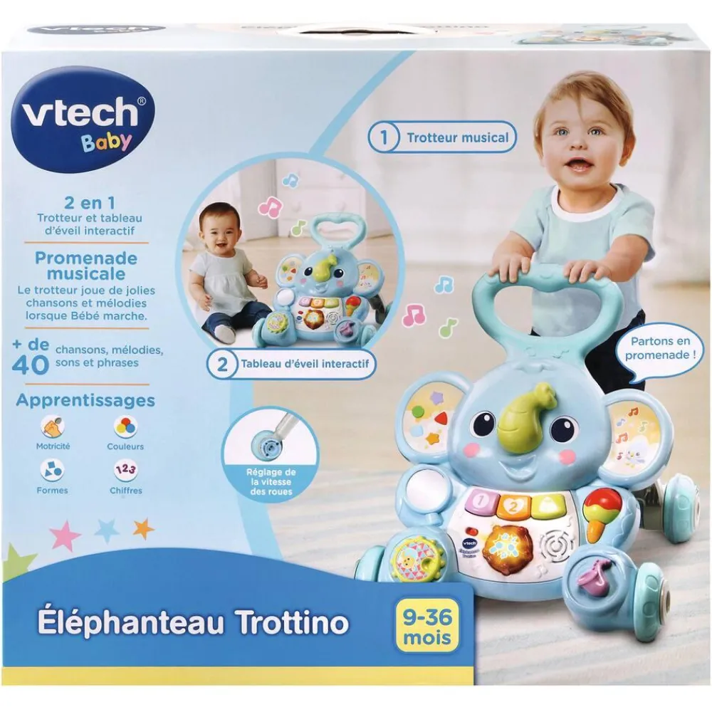 VTech Baby - Elephanteau Trottino^ Trotteurs, Pousseurs, Porteurs Et Bascules