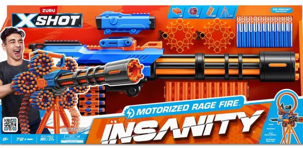 Zuru X Shot - Blaster Insanity Motorisé Rage Fire^ Jeux De Tir Et Pistolets